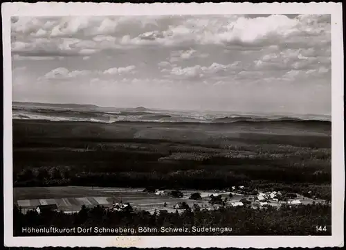Dorf Schneeberg-Eulau Böhmen Stadt 1941  gel. Landpoststempel   über Bodenbach