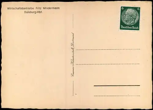 Ansichtskarte Duisburg Hauptbahnhof 1938