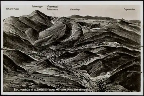 Postcard Krummhübel Karpacz Landkarten Ak 1934