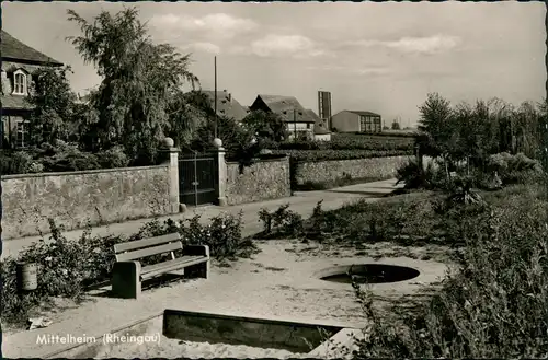 Ansichtskarte Mittelheim-Oestrich-Winkel Straßenpartie, Kirche 1963