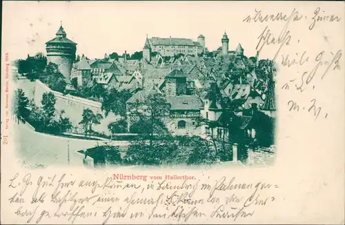 Ansichtskarte Nürnberg Panorama-Blick vom Hallerthor 1898/0000