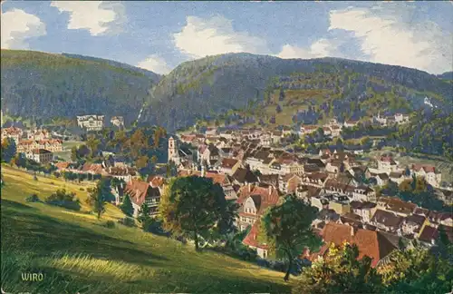 Triberg im Schwarzwald Schwarzwald Panorama-Ansicht (Künstlerkarte) 1910