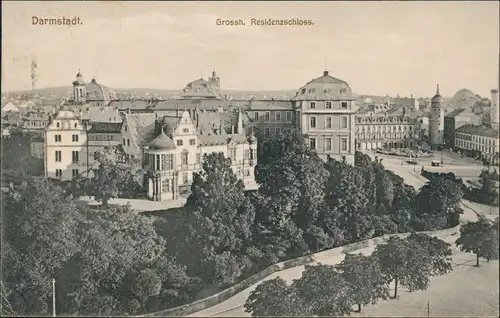 Ansichtskarte Darmstadt Grossh. Residenzschloss (Castle Building) 1910