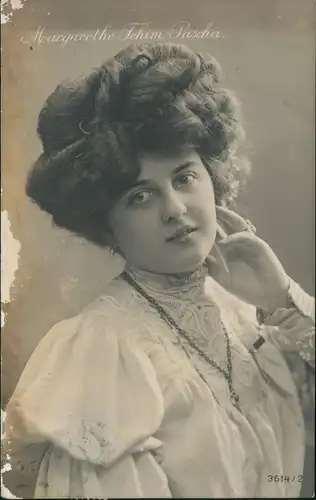 Menschen Soziales Leben Frauen: Porträt-Foto Margarethe Tehim-Pascha 1908