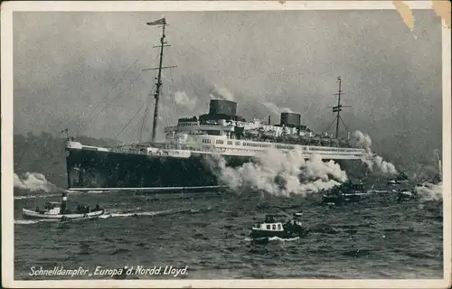 Vier-Schrauben-Turbinen-Schnelldampfer EUROPA d. Norddt. Lloyd 1920