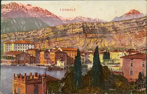 Cartoline Torbole-Naag-Turbel Nago-Torbole Panorama-Berg-Ansicht 1910