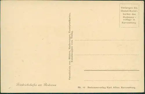 Friedrichshafen Panorama-Ansicht, Bodensee, Berge im Hintergrund 1920