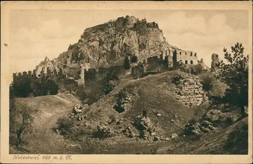 Ansichtskarte Singen (Hohentwiel) Burgruine Hohentwiel, 688 m. ü. M. 1920