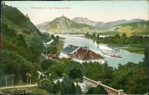 Rolandseck-Remagen Rolandseck mit Drachenfels Partie am Rhein 1913
