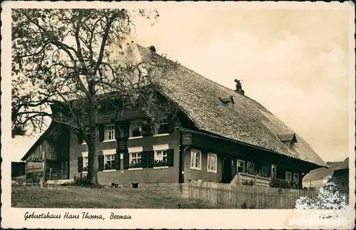 Ansichtskarte Bernau im Schwarzwald Geburtshaus Hans Thoma, Bernau 1940