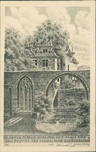 Ansichtskarte Hirsau-Calw Kloster Hirsau als Künstlerkarte (Zeichnung) 1914