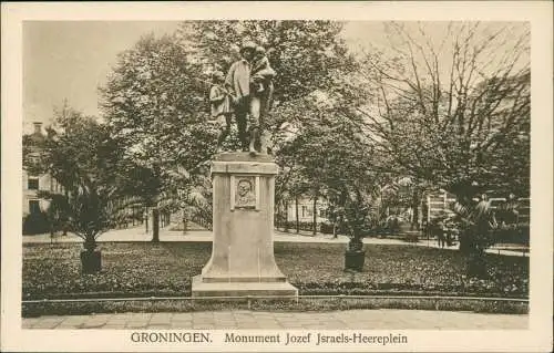 Postkaart Groningen Denkmal, Monument Jozef Jsraels-Heereplein 1910