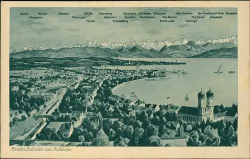 Ansichtskarte  KÜNSTLER-KARTE Friedrichshafen am Bodensee 1920