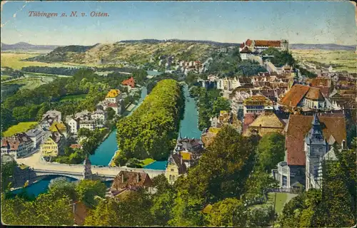 Ansichtskarte Tübingen Panorama-Ansicht Blick von Osten 1910