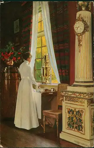 Kunst-AK H. Slott Møller pinx: Interieur III. (Dänische Kunst) 1910