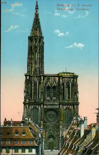 CPA Straßburg Strasbourg Münster 1915