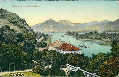Rolandseck-Remagen Rolandseck und Siebengebirge Panorama-Ansicht Rhein 1909