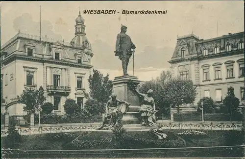 Ansichtskarte Wiesbaden Partie am Bismarckdenkmal 1910