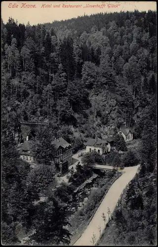 Edle Krone-Klingenberg (Sachsen) Hotel und Restaurant "Unverhofft Glück" 1914