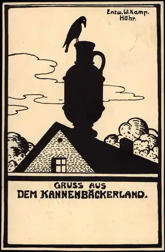 .Rheinland-Pfalz Westerwald Kannenbäckerland Scheren-/ Schattenschnitt 1912