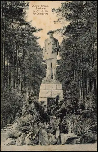 Ansichtskarte Klotzsche-Dresden König Albert-Denkmal in der Heide 1911