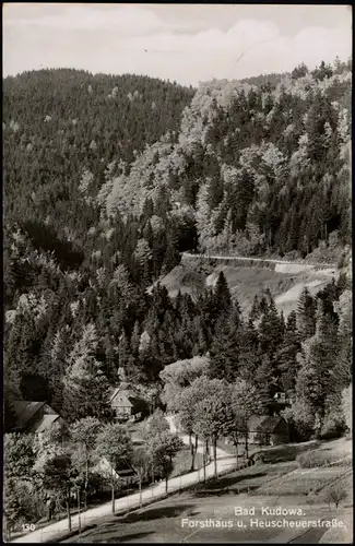 Postcard Bad Kudowa Kudowa-Zdrój Forsthaus u. Heuscheuerstraße 1937