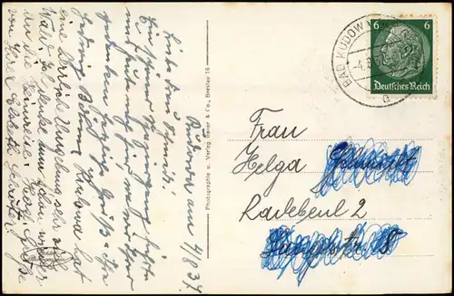 Postcard Bad Kudowa Kudowa-Zdrój Forsthaus u. Heuscheuerstraße 1937