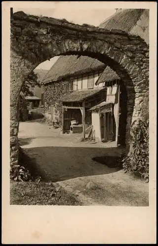 Ansichtskarte Rascha-Großpostwitz Budestecy Altes Hoftor 1928
