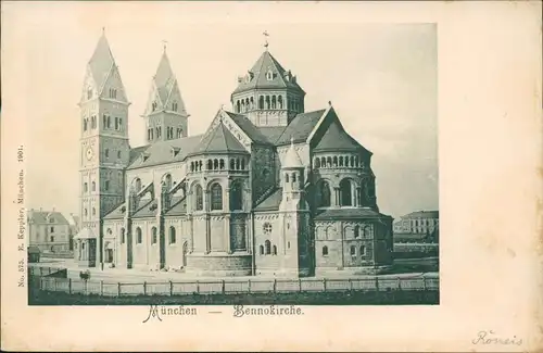 Ansichtskarte München Bennokirche 1901