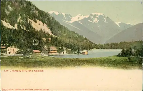 Ansichtskarte .Schweiz Lac Champey et Grand Combin 1900