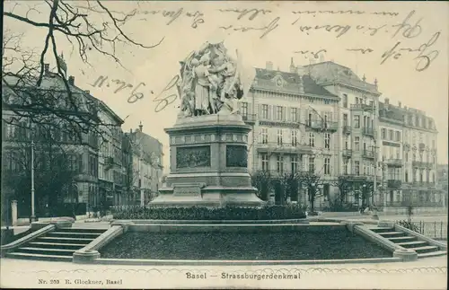 Ansichtskarte Basel Strassburger Denkmal 1905    AUGSBURG (Ankunftsstempel)
