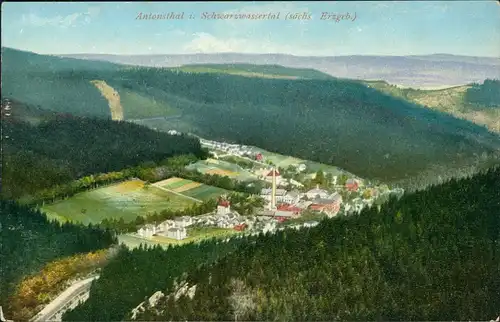Antonsthal-Breitenbrunn (Erzgebirge) Panorama-Ansicht Gesamtansicht 1910