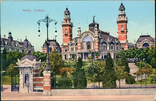 Ansichtskarte Zürich Partie an der Tonhalle 1909