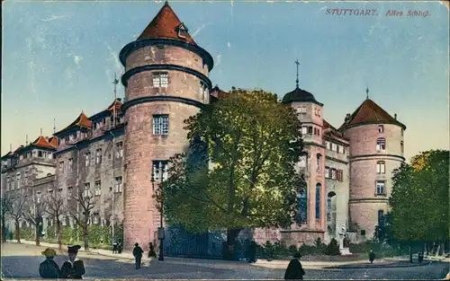 Ansichtskarte Stuttgart Altes Schloss (Castle Building) 1922