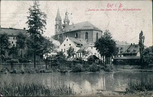 Ansichtskarte Hof (Saale) St. Michaeliskirche 1915   1. Weltkrieg Feldpost