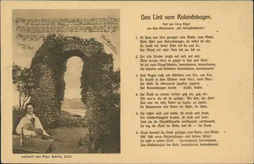 Ansichtskarte Rolandswerth-Remagen Das Lied vom Rolandsbogen Liedkarte 1928
