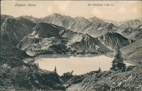 Bayern Allgäuer Alpen, Seealpsee 1905   gel  NIEDERSTAUFEN (Ankunftsstempel)