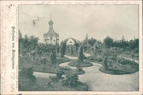 Ansichtskarte Karlsruhe Rosarium  Stadtgarten Stadtgarten 1903 Ankunftsstempel