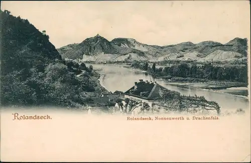 Ansichtskarte Rolandseck-Remagen Panorama-Ansicht mit Blick Rhein 1900