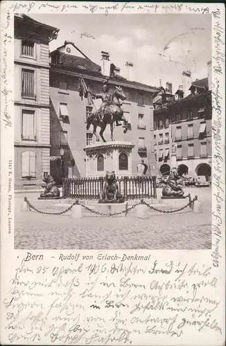 Ansichtskarte Bern (Schweiz) Berne Rudolf von Erlach Denkmal 1906