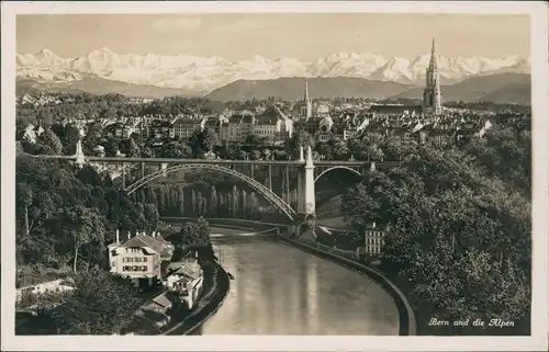 Ansichtskarte Bern (Schweiz) Berne Panorama-Ansicht, Brücke 1930