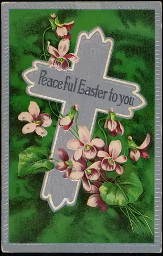 Glückwunsch Ostern / Easter Peaceful Easter to you 1909 Silberrand