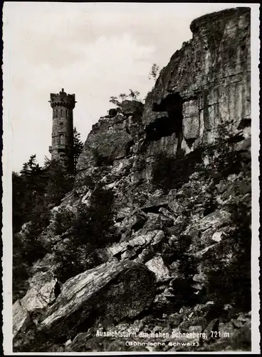 Tetschen-Bodenbach Decín Hoher Schneeberg 1939  gel. Landpoststempel Eulau