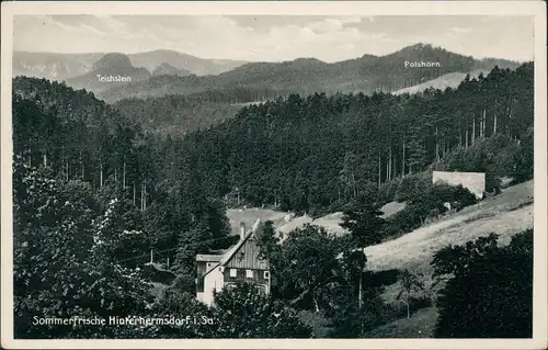 Ansichtskarte Hinterhermsdorf-Sebnitz Baude, Teichstein, Polshorn 1938
