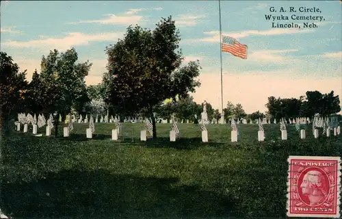 Postcard Lincoln Wyuka Cemetery 1915
