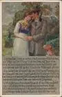 Liebe Liebespaare - Love Frau, Jäger, Hünd Künstlerkarte 1922