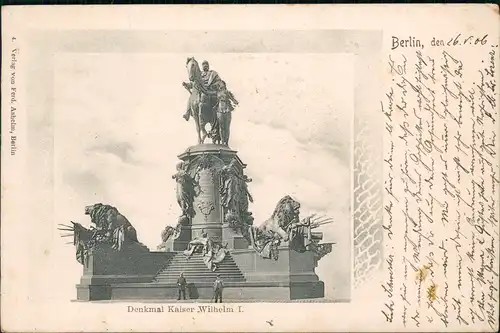 Ansichtskarte Lichterfelde-Berlin Denkmal Kaiser Wilhelm I., Soldat 1906