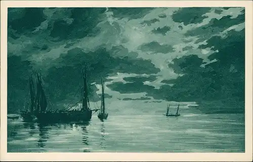 Ansichtskarte  Künstlerkarte Gemälde Maler: H. ZEYTLINE, Fischerbarken 1920