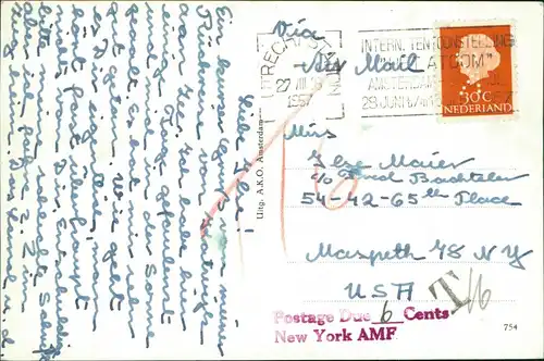 Postkaart Leiden Leyden 5 Bild: Academie, Stadthuis 1957