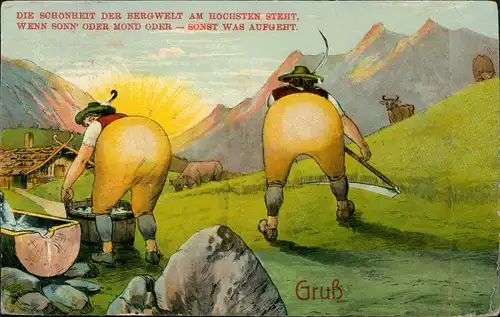 Scherzkarten Die Schönheit der Bergwelt am höchsten steht 1913